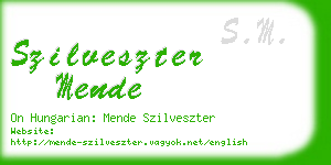 szilveszter mende business card